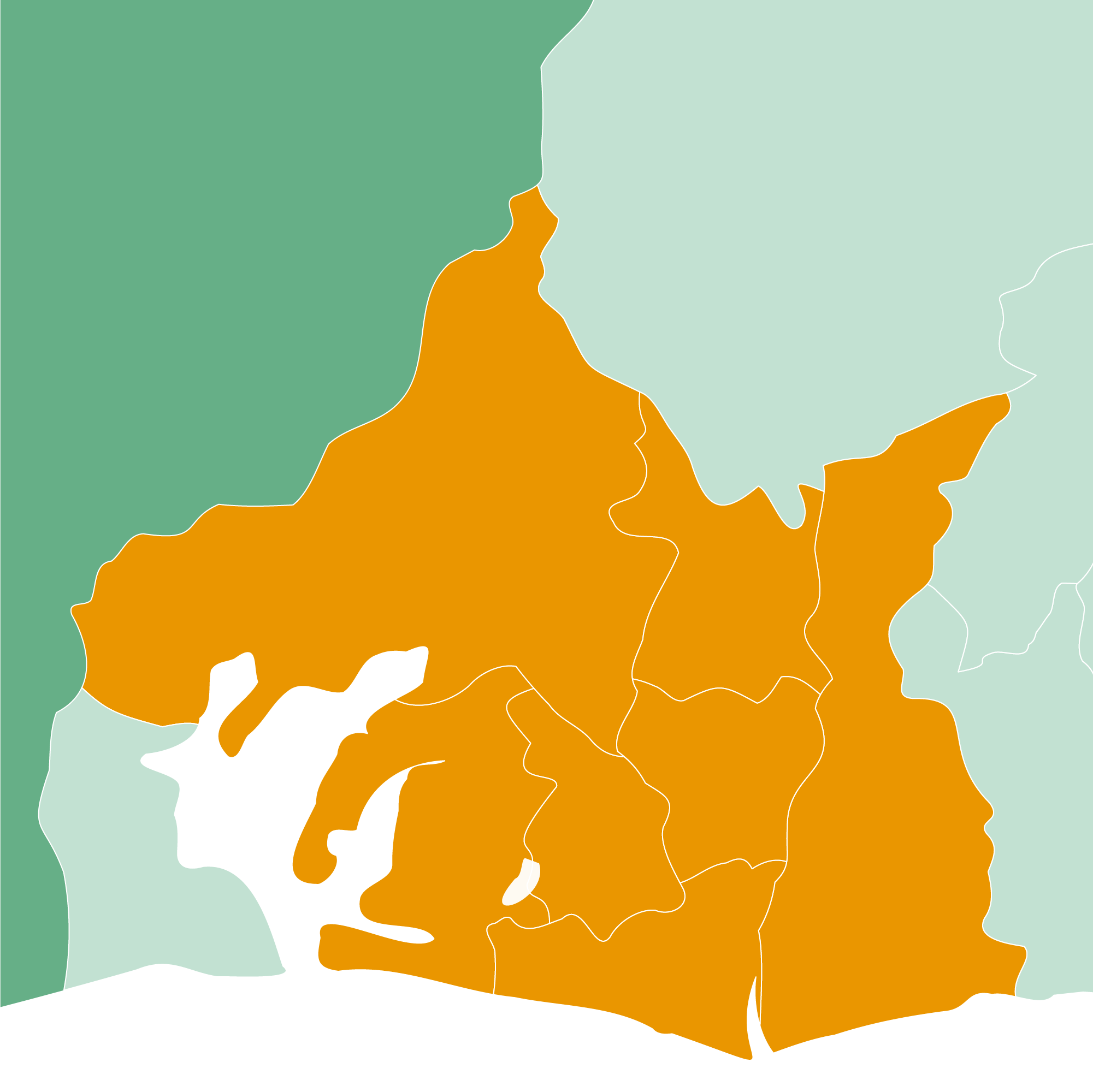10km圏内対応地域の地図